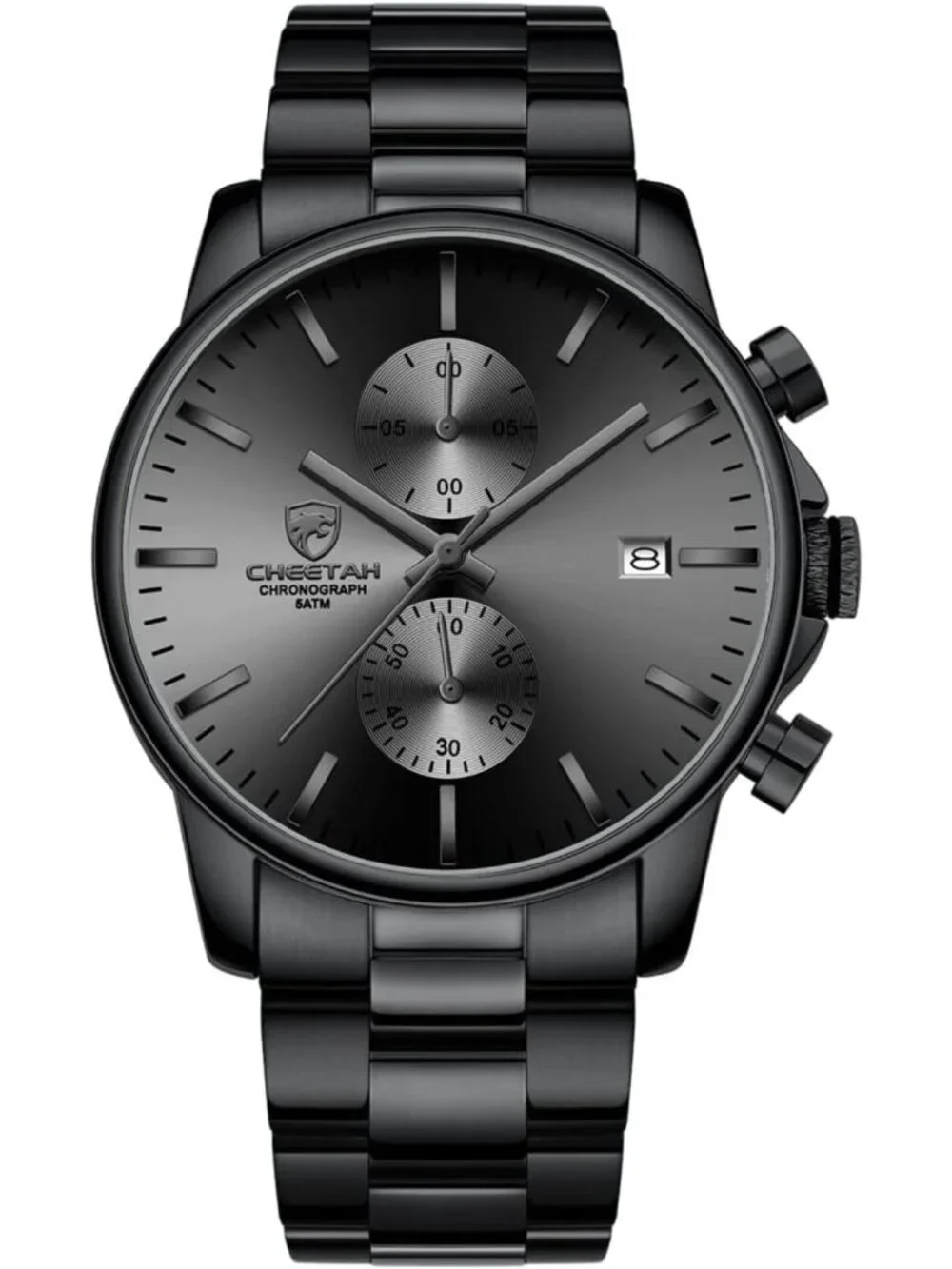 Stylish Men's Waterproof Chronograph Watch - Stainless Steel, Auto Date